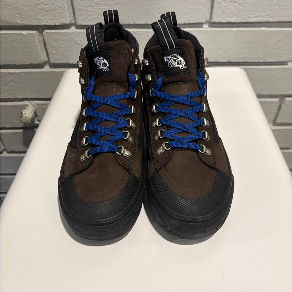 Vans Men's Brown and Blue High-Top Sneakers